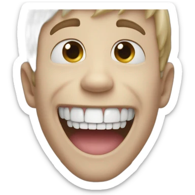 Toothless man smile sticker