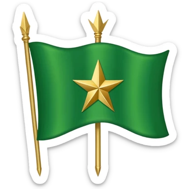 The Circassian flag (or the Flag of Adygea) is the national flag of the Circassians. It has a green background with twelve gold stars forming an arc that looks like a bow. There are three crossed arrows in the center. sticker