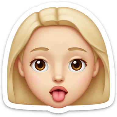 a blushing face with a tongue out and eyes crossed over sticker