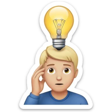 Generate a realistic emoji of someone someone figuring something out being smart about it sticker