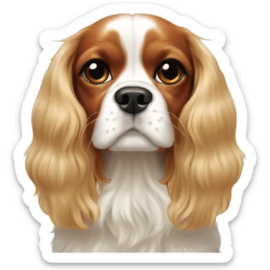 Cavalier King Charles spaniel with blonde girl  sticker