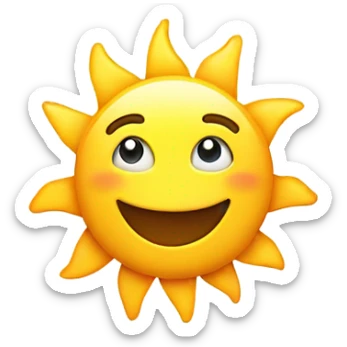 sun like a person saing ok whitn the h sticker