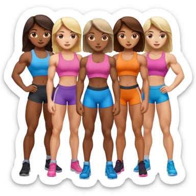 macho girl, different ones sticker