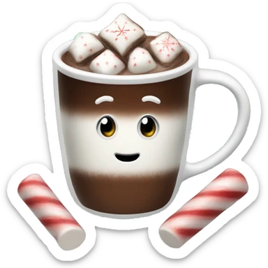 christmas hot chocolate marshamallows sticker