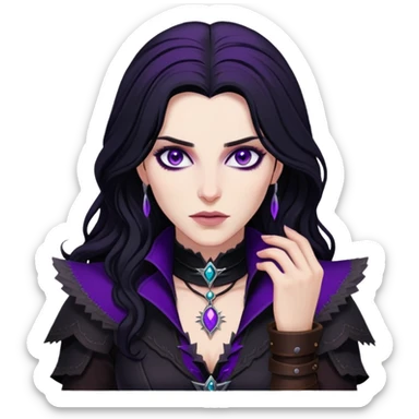 yennefer from the witcher with purple eyes sticker