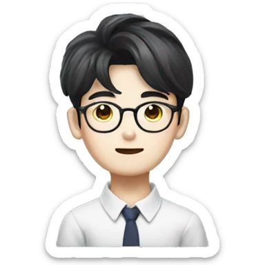 Cha eun woo with glasses sticker