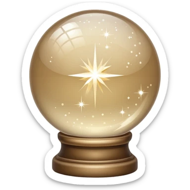 crystal ball sparkles beige sticker