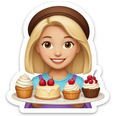 de una chica con postres sticker