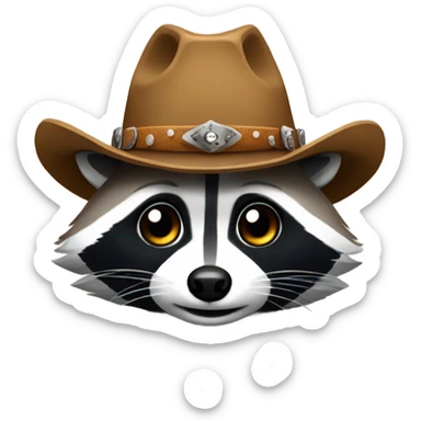 Raccoon wearing a cowboy hat  sticker