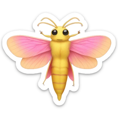 rosy maple moth sticker