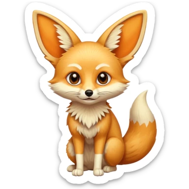 fennec fox emoji with its head tilted and a question mark above it sticker
