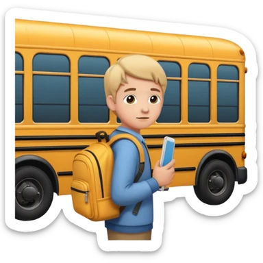 Standing in a queue at the school bus🚍 sticker