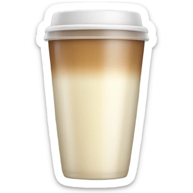 raf coffee in a glass cup no gradient just light cream color sticker