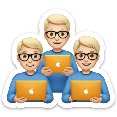 Group of 4 vibe coders, all male and white skinned  sticker