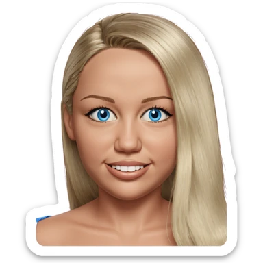 smiling girl with blue eyes sticker