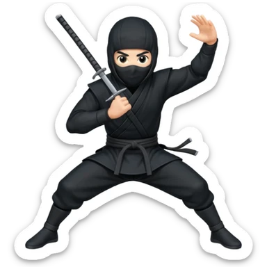 Ninja posando para una foto sticker