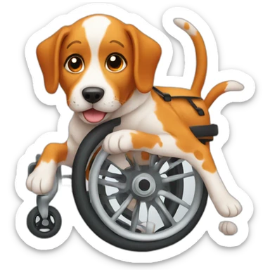 dog with spots in orange wheelchair sticker