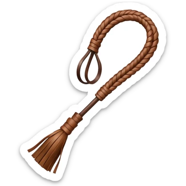 a simple leather whip, emoji style sticker