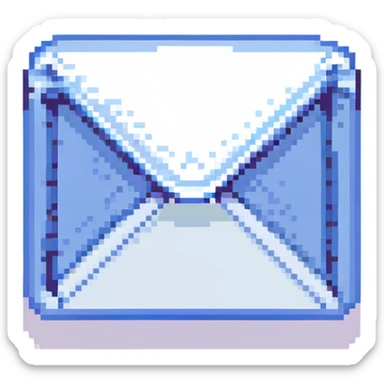 email icon in Minecraft pixel art style sticker