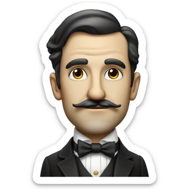 Photorealistic man serious British gentleman in a monocle and a top hat sticker