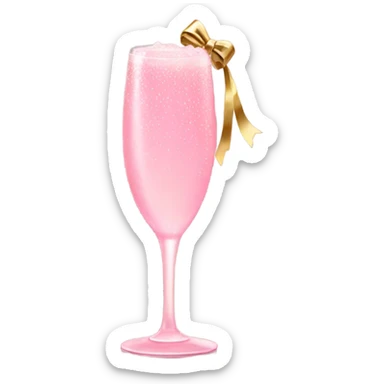 Pink champagne with gold bow sticker