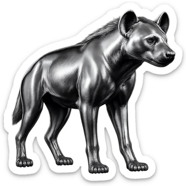 hyena, chrome style sticker