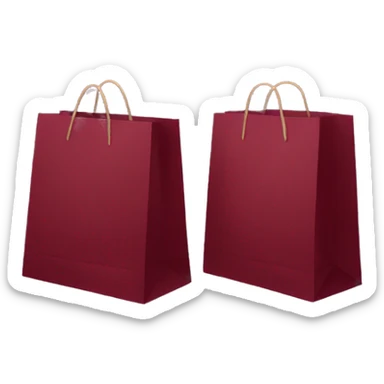 Two Burgundy shopping bags  sticker