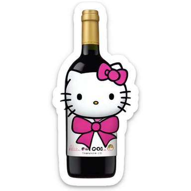 Hello kitty wine sticker