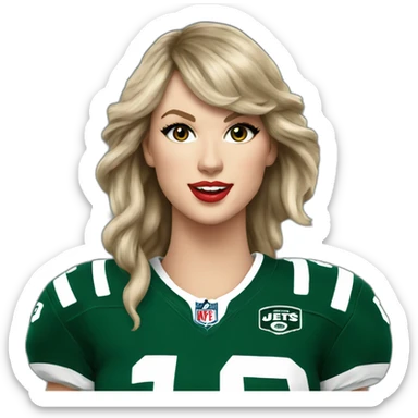 taylor-swift-in-nfl-jets-jersey sticker
