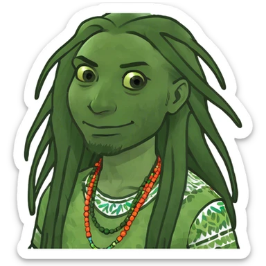 black person with dreads that are long  sticker