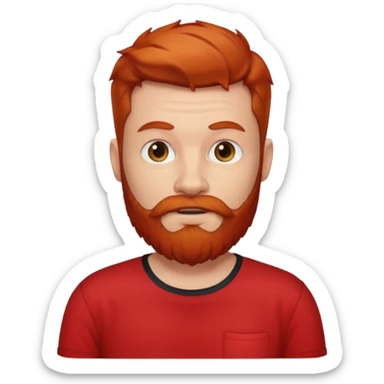 red bearded man with red shirt sticker
