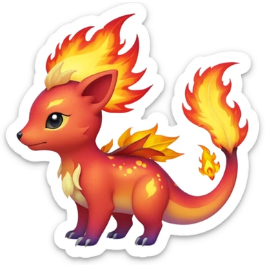 Elemental Forty Fiery Sparky Fierce Colorful Gradient Sparkly Nebular Starry Flaming Viney Vinal Dusky Aurorus-Amaura-Auroras-Pokémon-Fakémon-creature sticker