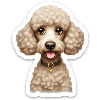 Poodle with brown spots small dog sticker