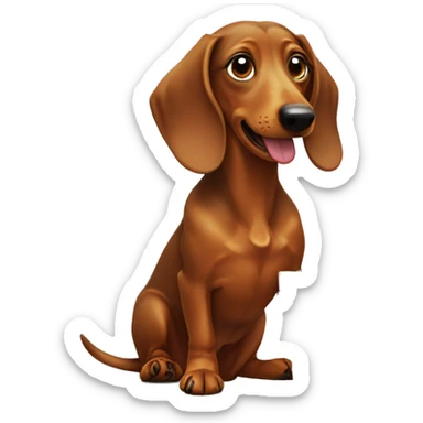 daschund eating garbage sticker