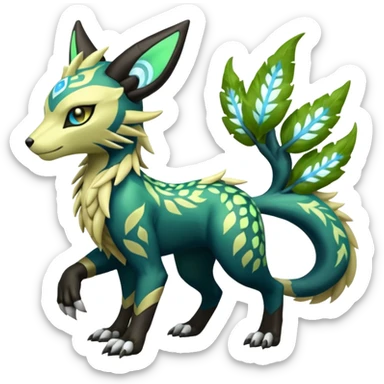  Exotic Ivy Meloetta-Zygarde-Zeraora-Renamon-Protogen-Palkia-hybrid-fusion-Fakémon-creature, full body sticker