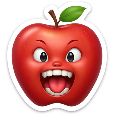 normal apple brand emoji with jaw dropped and mouth open sticker