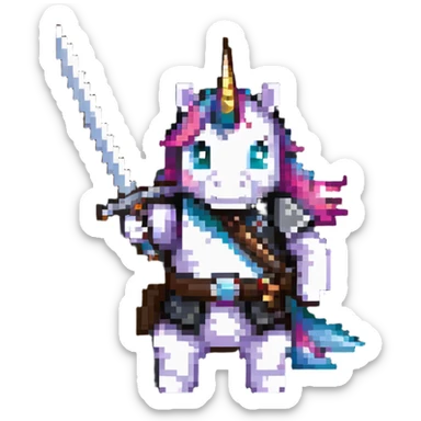 unicorn wielding a katana sticker