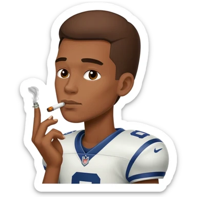 Make a football player smoking a blunt sticker