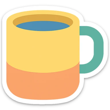 colorful coffee cup icon sticker