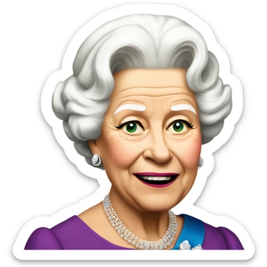 the queen of england smirking deviously sticker