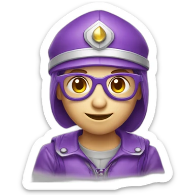 Lutin violet avec lunette aviateur sticker