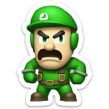 Luigi angry doomguy sticker