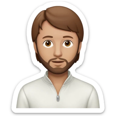 Maurice Gibb brown eyes, brown hair, white outfit sticker