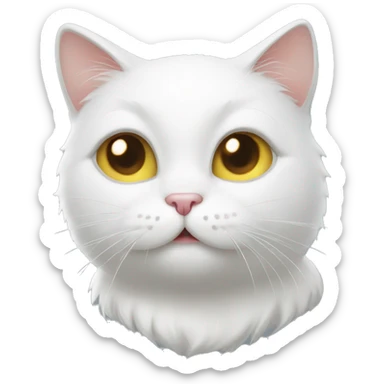 Mischievous white cat sticker