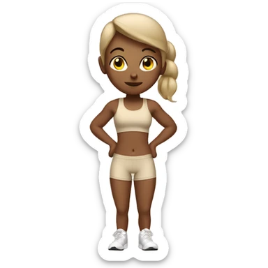 Fitness girl beige  sticker
