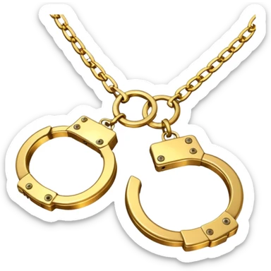 Golden hand cuffs on chains sticker