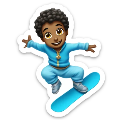 baby blue genie from aladin do snowboard sticker
