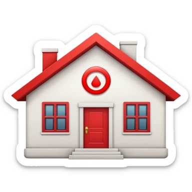 house with cancel slash circle over top like it's saying "NO HOUSE" sticker