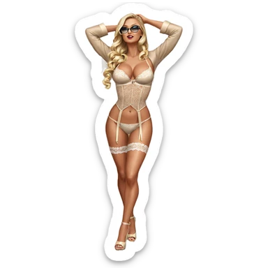 blonde beauty in lingerie outfit sticker