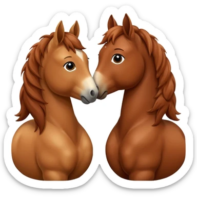 horses kissing heart sticker